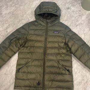 Patagonia kids reversible down hoodie jacket